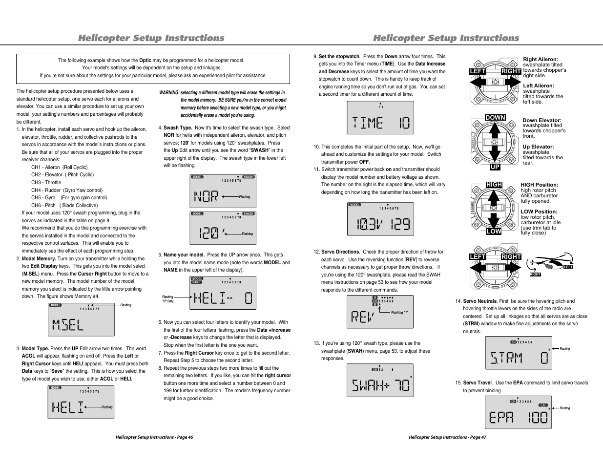 Helicopter setup instructions | HITEC Optic 6 User Manual | Page 24 / 30