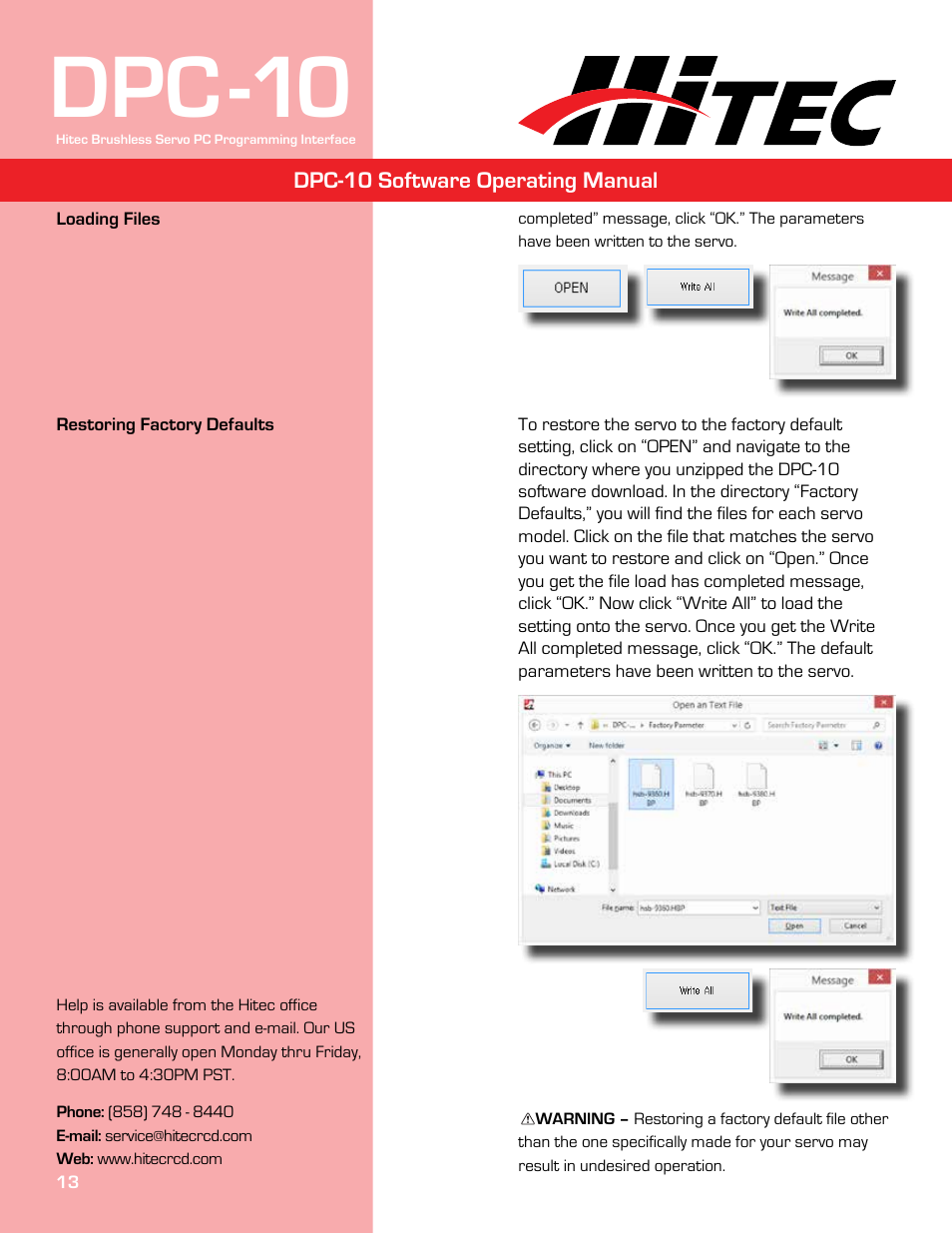 Dpc-10 | HITEC DPC-10 User Manual | Page 13 / 13