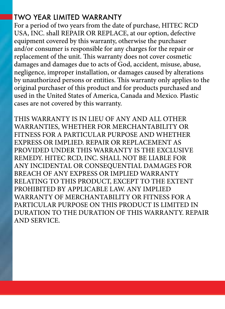 HITEC ENERGY SPORT ESC SERIES User Manual | Page 15 / 16