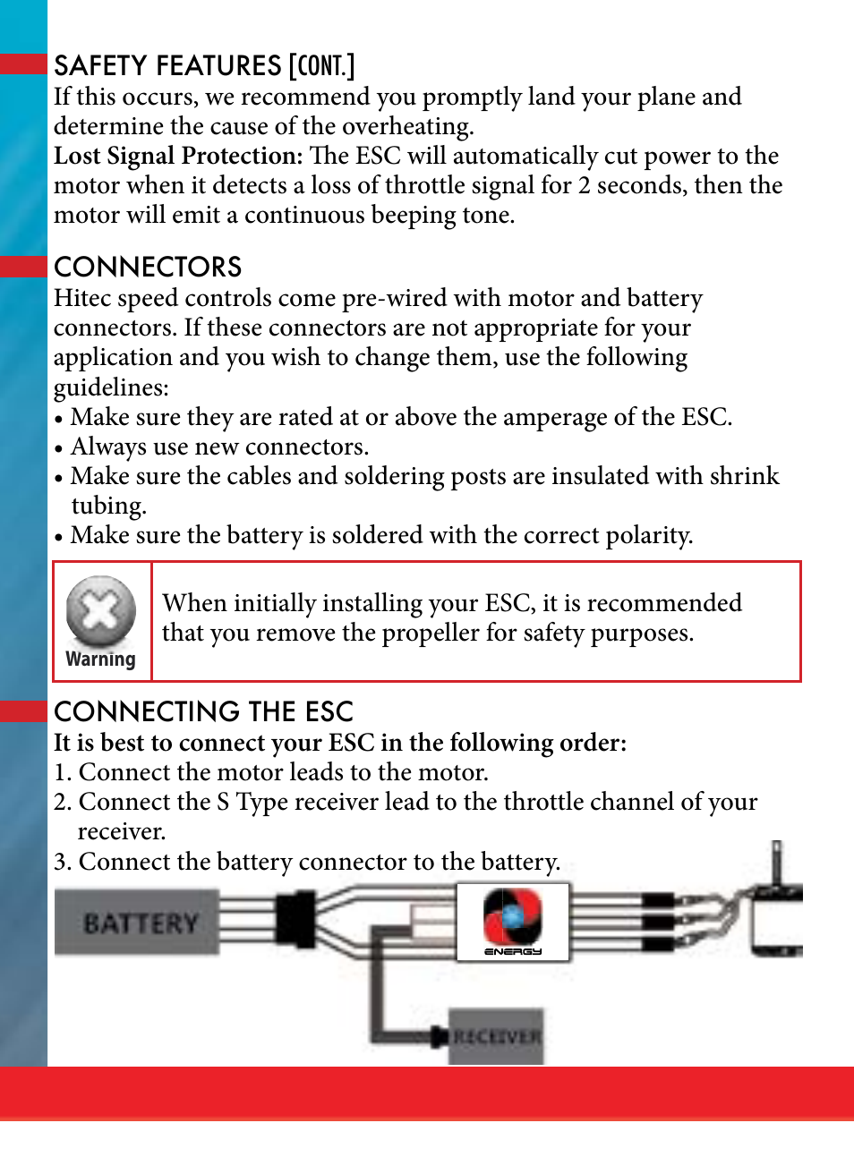 HITEC ENERGY SPORT ESC SERIES User Manual | Page 3 / 16