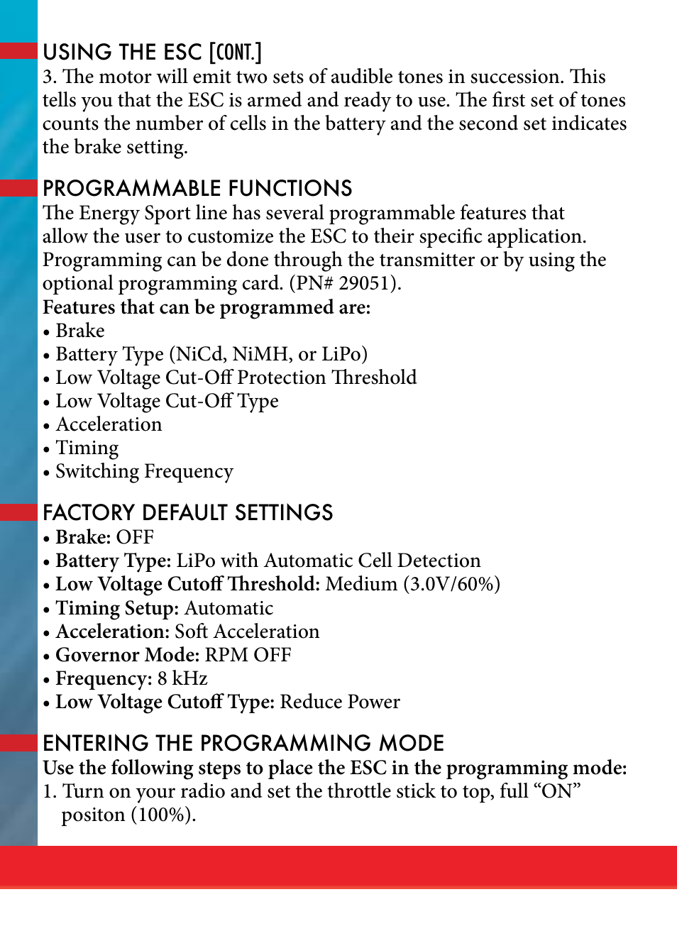 HITEC ENERGY SPORT ESC SERIES User Manual | Page 5 / 16