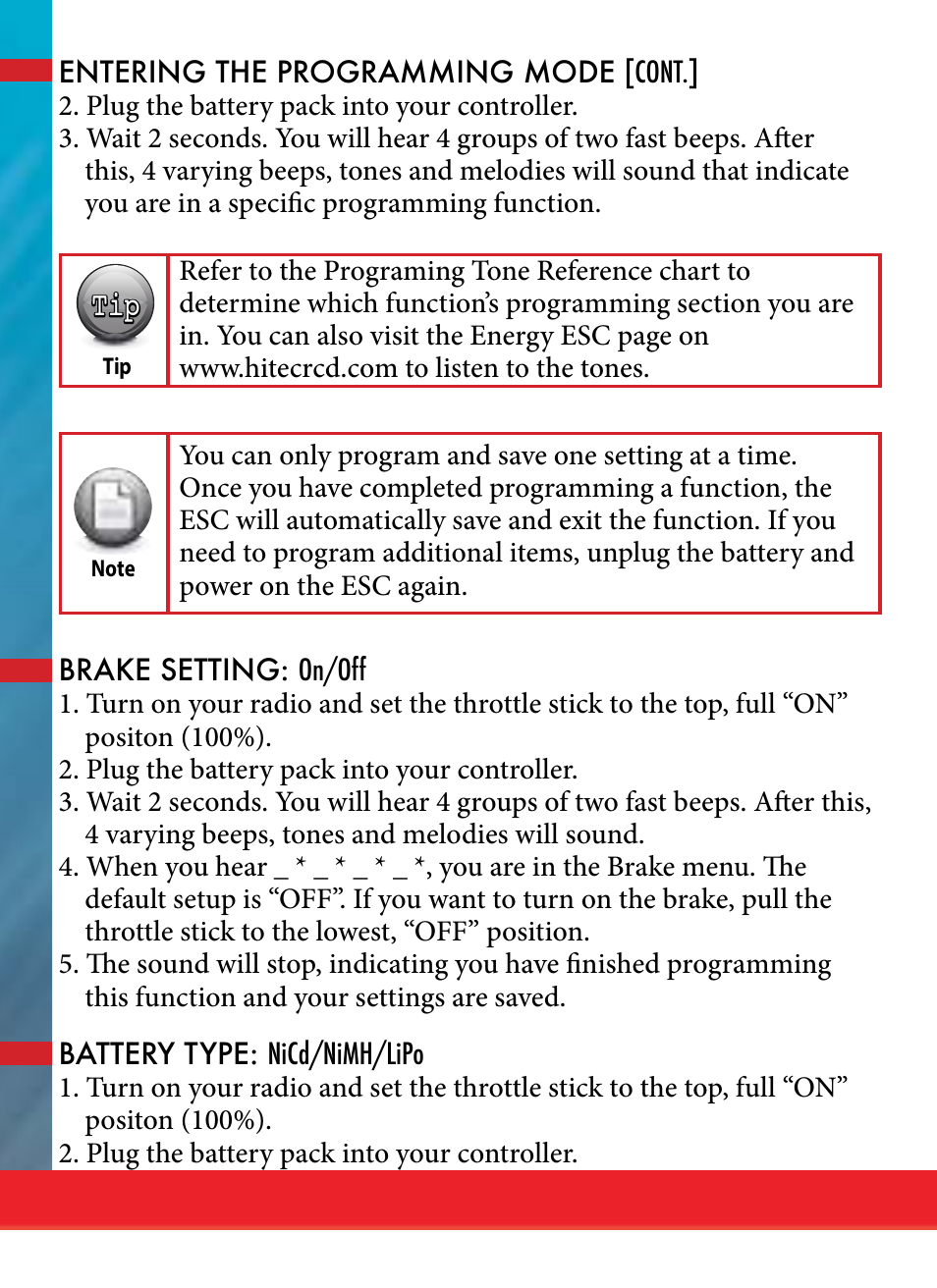 HITEC ENERGY SPORT ESC SERIES User Manual | Page 6 / 16