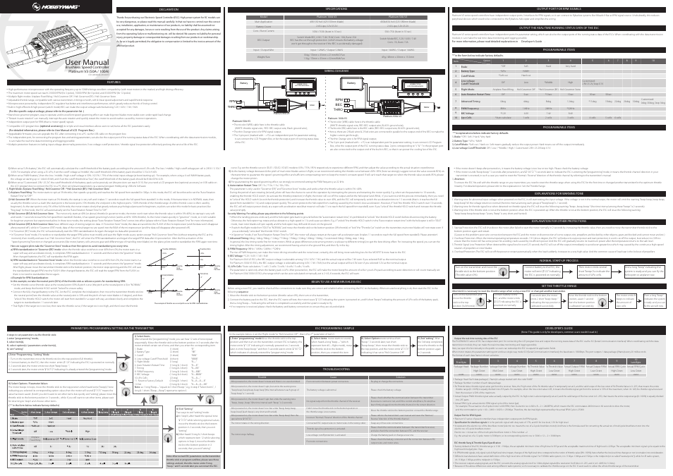 Hobbywing Platinum-50A-V3 User Manual | 1 page