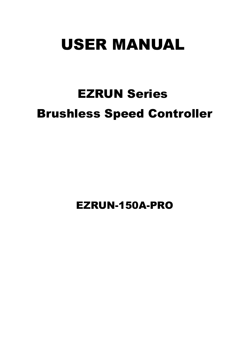 Hobbywing EZRUN-150A-PRO User Manual | 8 pages