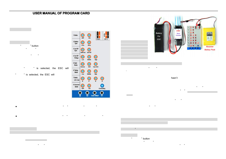 Hobbywing LED Program Card User Manual | 2 pages