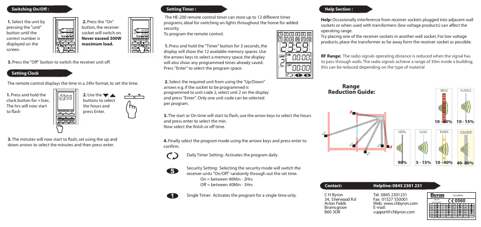 Range reduction guide | Home Easy HE220 User Manual | Page 2 / 2