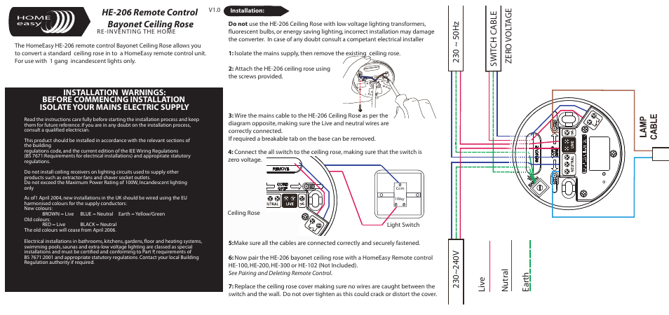 Home Easy HE206 User Manual | 2 pages