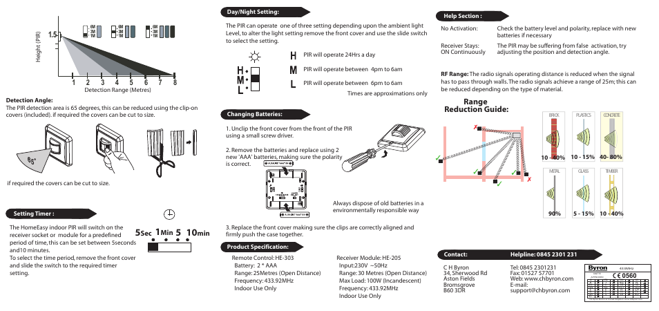 Range reduction guide | Home Easy HE207 User Manual | Page 2 / 2