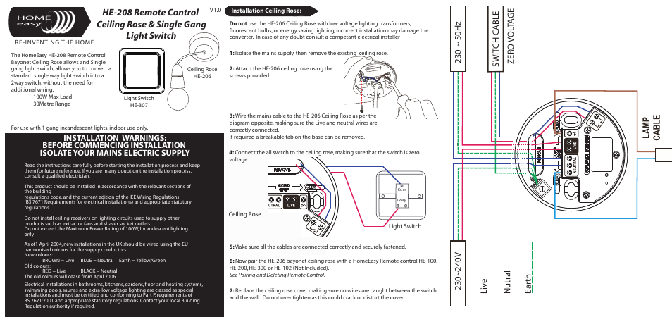 Home Easy HE208 User Manual | 2 pages