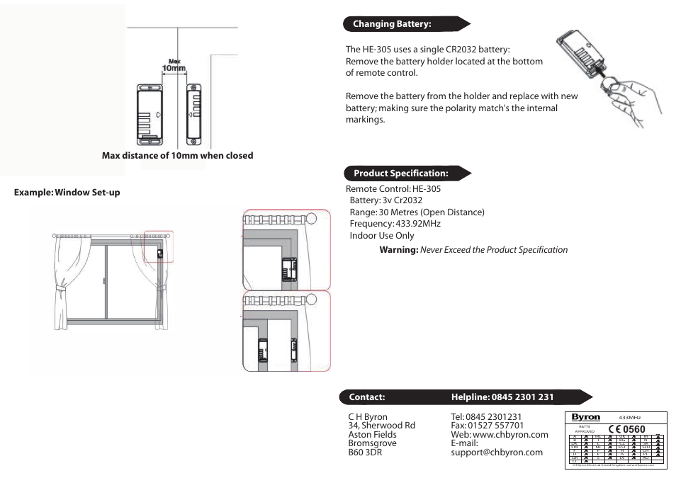 Home Easy HE305 User Manual | Page 2 / 2