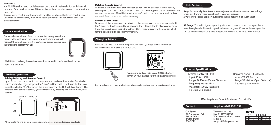 Product operation | Home Easy HE420 User Manual | Page 2 / 2