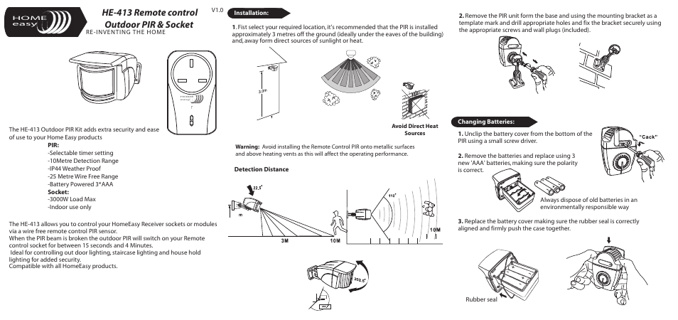 Home Easy HE413 User Manual | 2 pages