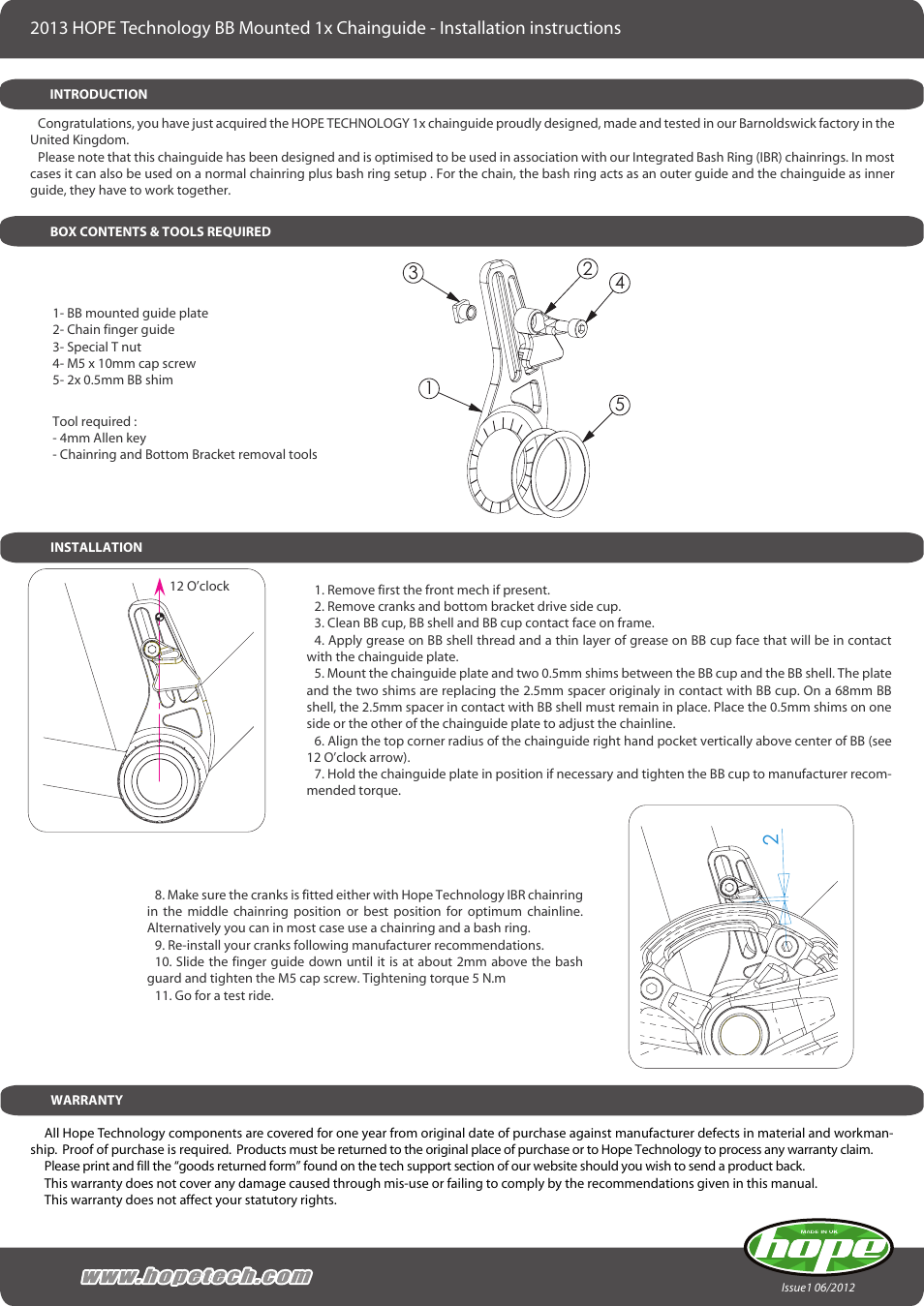 Hope Tech Finger Chain User Manual | 1 page