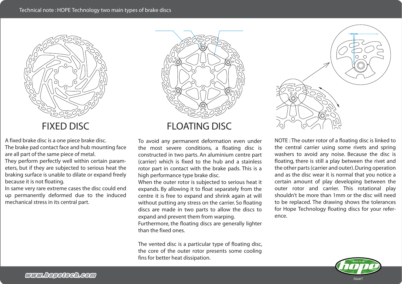 Hope Tech Disc Rotors User Manual | 1 page