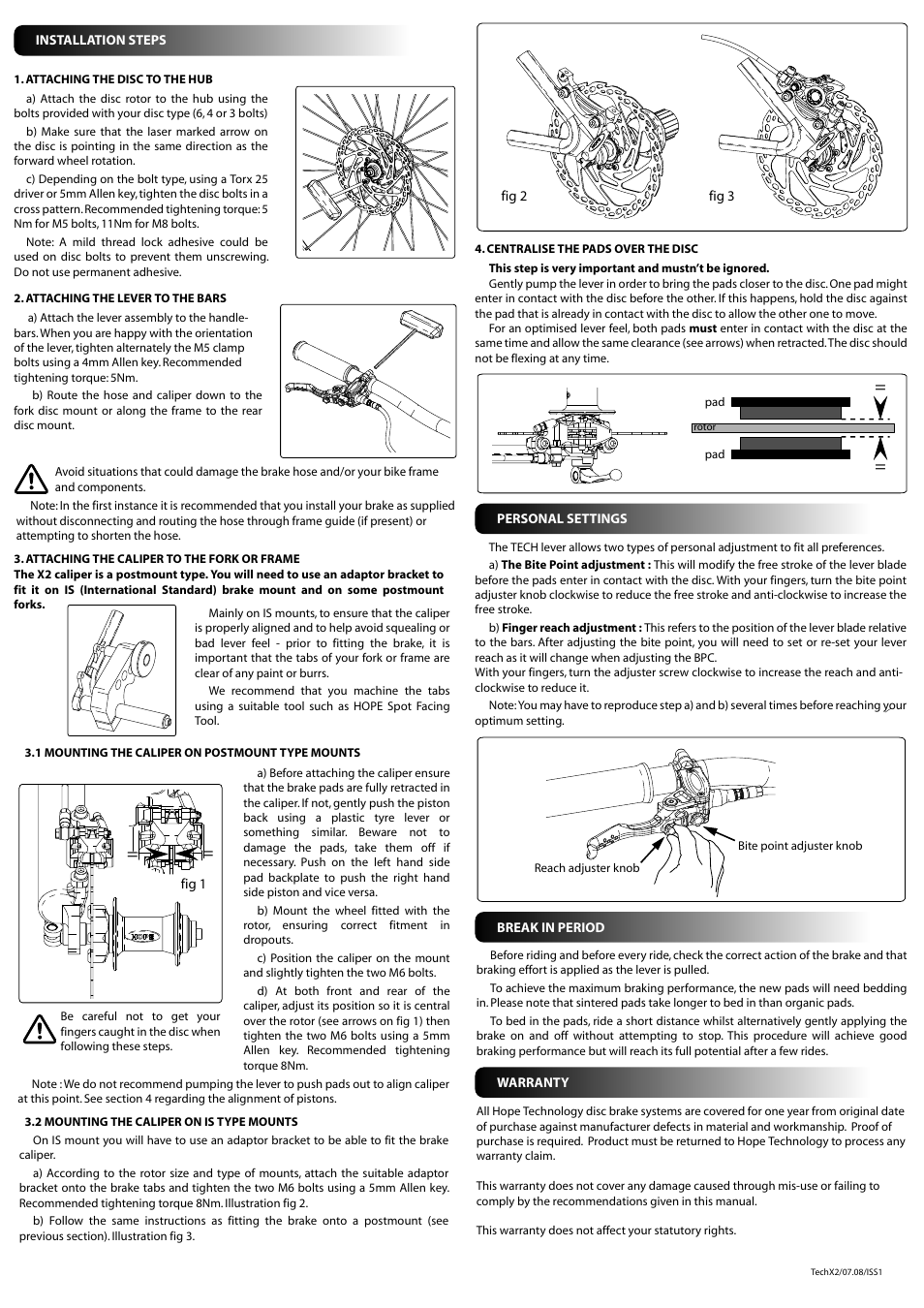 Hope Tech Tech X2 Brake User Manual | Page 2 / 2