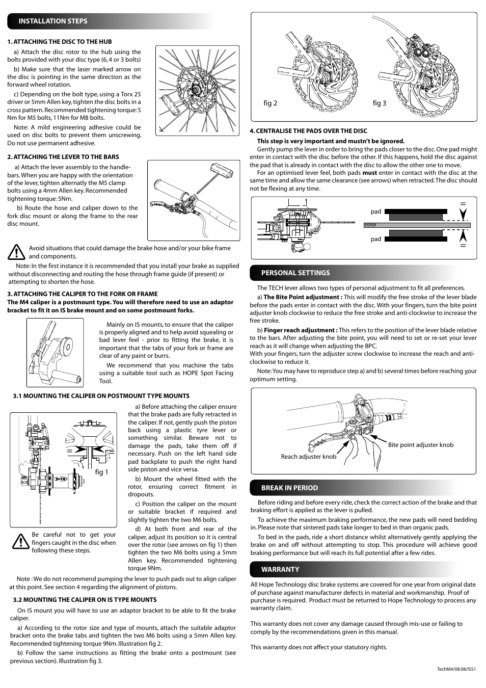 Hope Tech Tech M4 Brake User Manual | Page 2 / 2