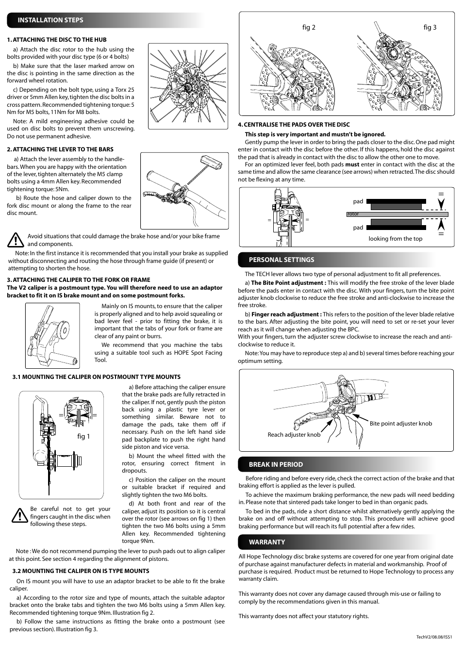 Hope Tech Tech V2 Brake User Manual | Page 2 / 2