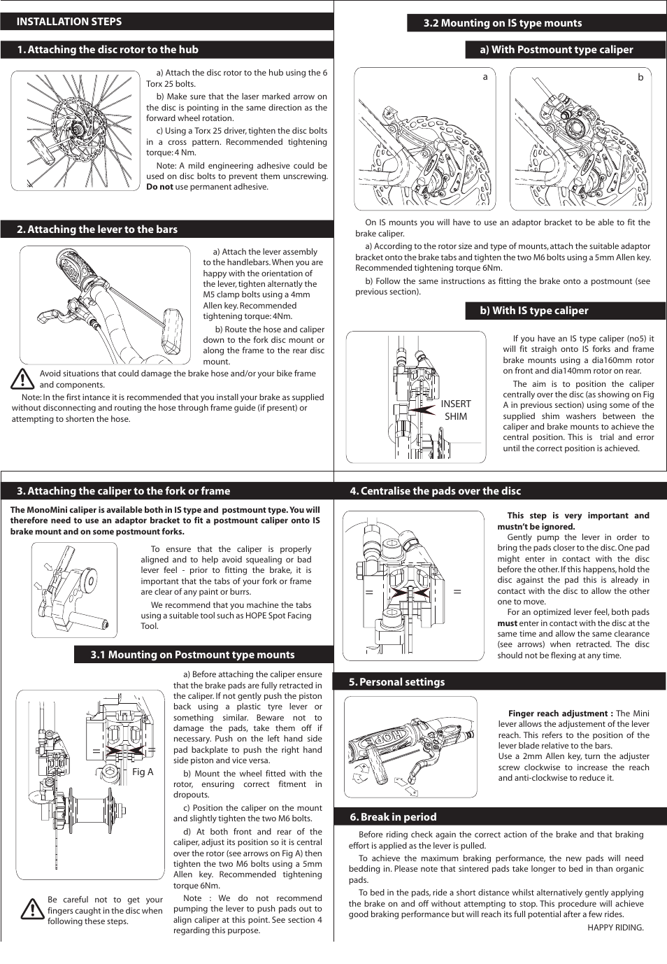 Hope Tech Mono Mini Brake User Manual | Page 2 / 2