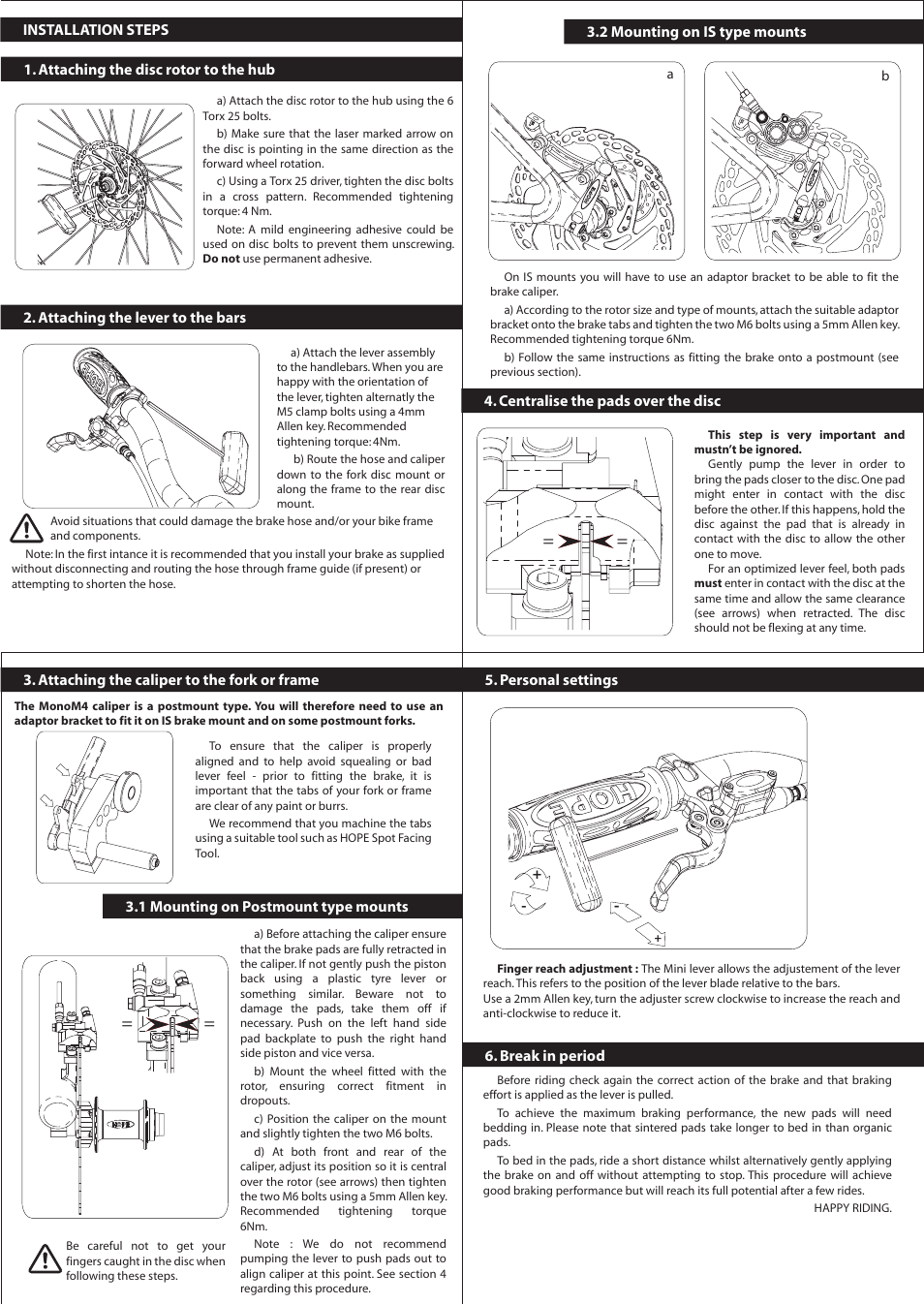 Hope Tech Mono M4 Brake User Manual | Page 2 / 2