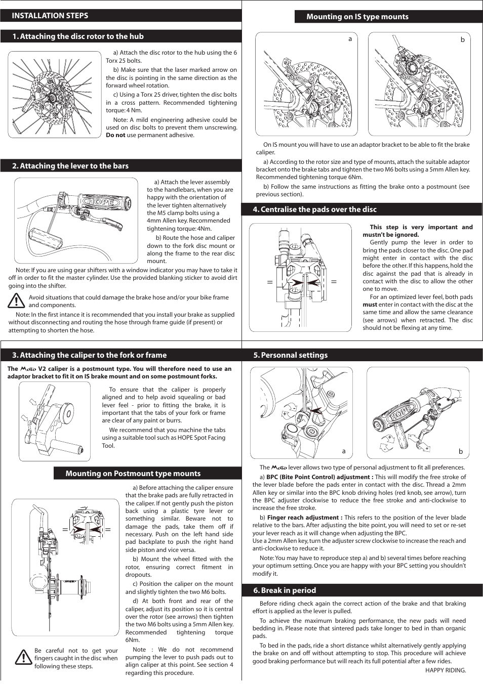 Hope Tech Moto V2 Brake User Manual | Page 2 / 2