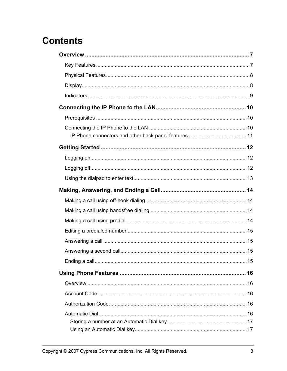 Cypress 1120 User Manual | Page 3 / 39