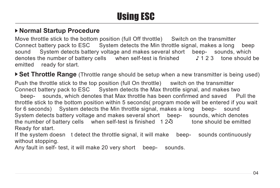 Using esc | Imaxrc 60A-SW User Manual | Page 5 / 12