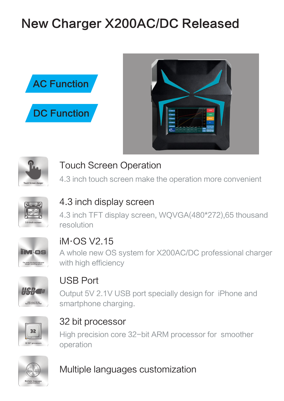 New charger x200ac/dc released | Imaxrc X200AC-DC User Manual | Page 3 / 39