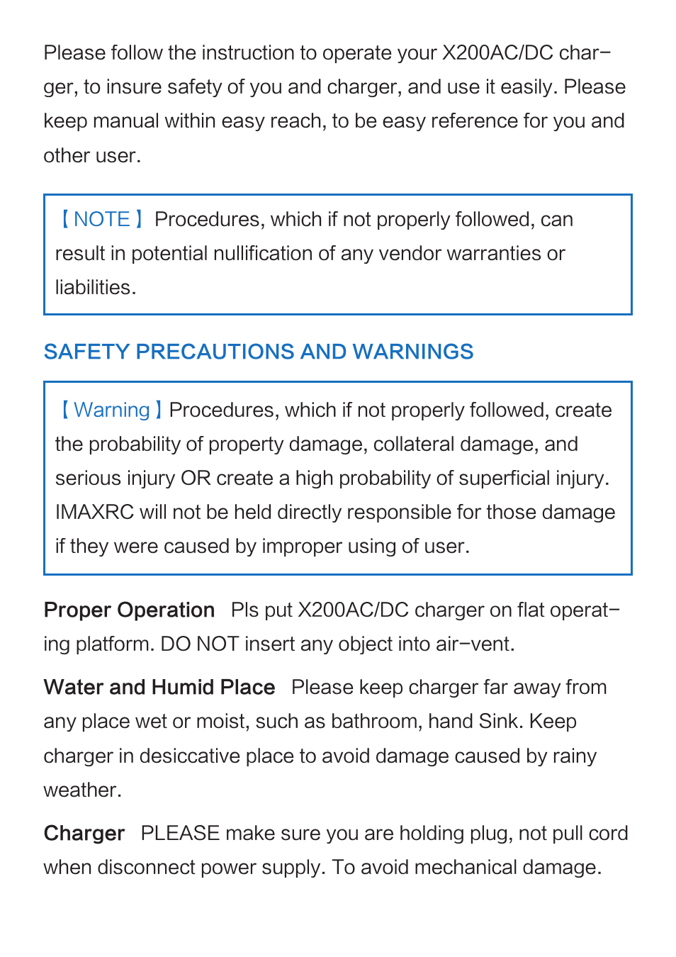 Imaxrc X200AC-DC User Manual | Page 36 / 39