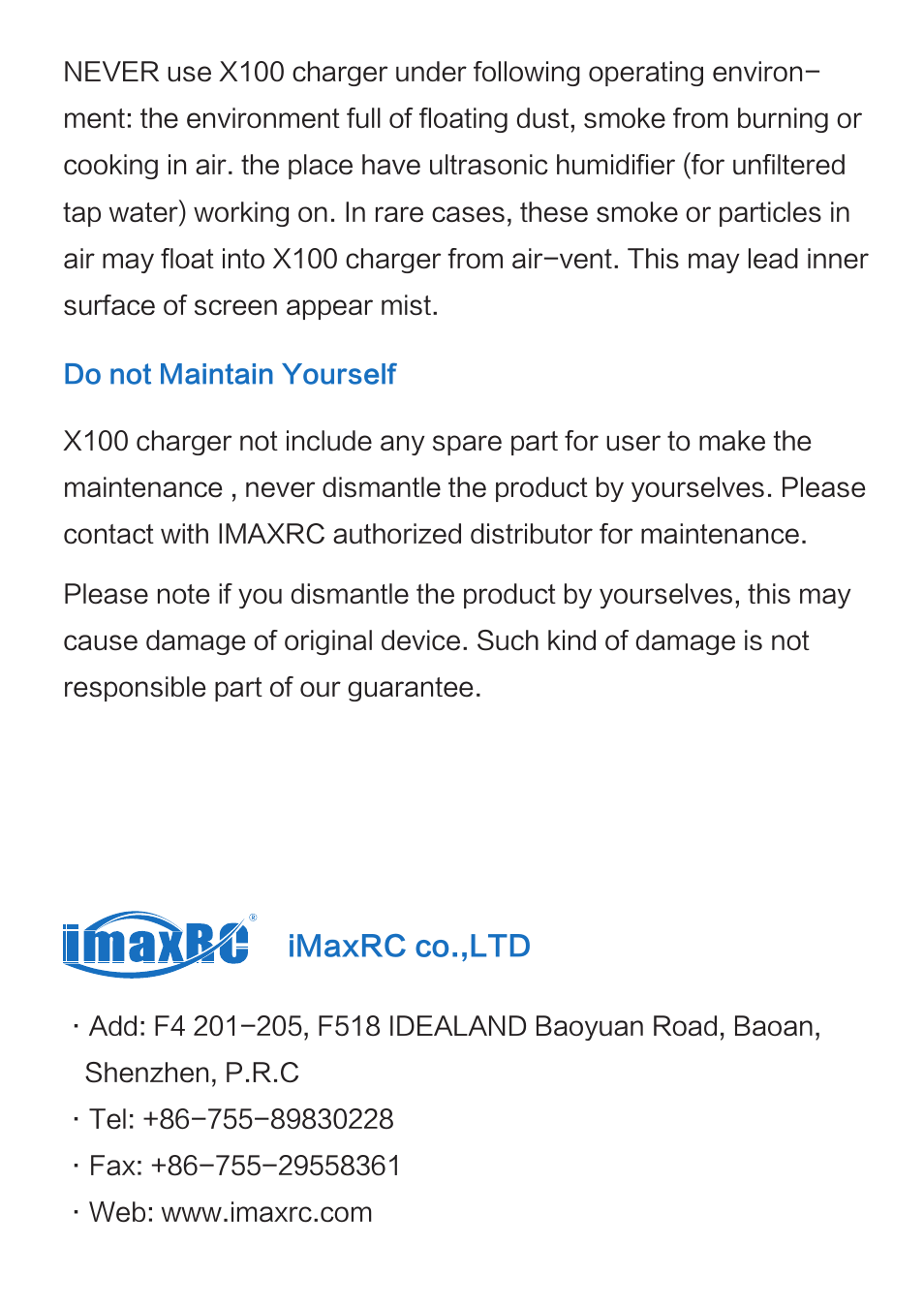 Imaxrc X100 User Manual | Page 37 / 39