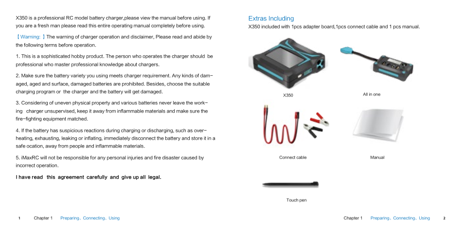 Extras including | Imaxrc X350 User Manual | Page 7 / 25