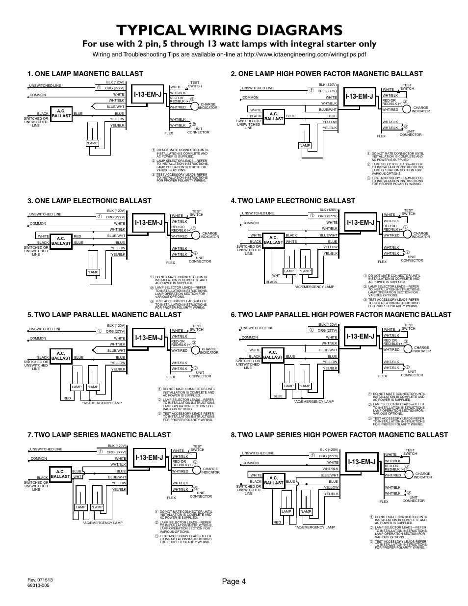 Typical wiring diagrams, Page 4, I-13-em-j | IOTA I-13-EM-J User Manual | Page 4 / 5