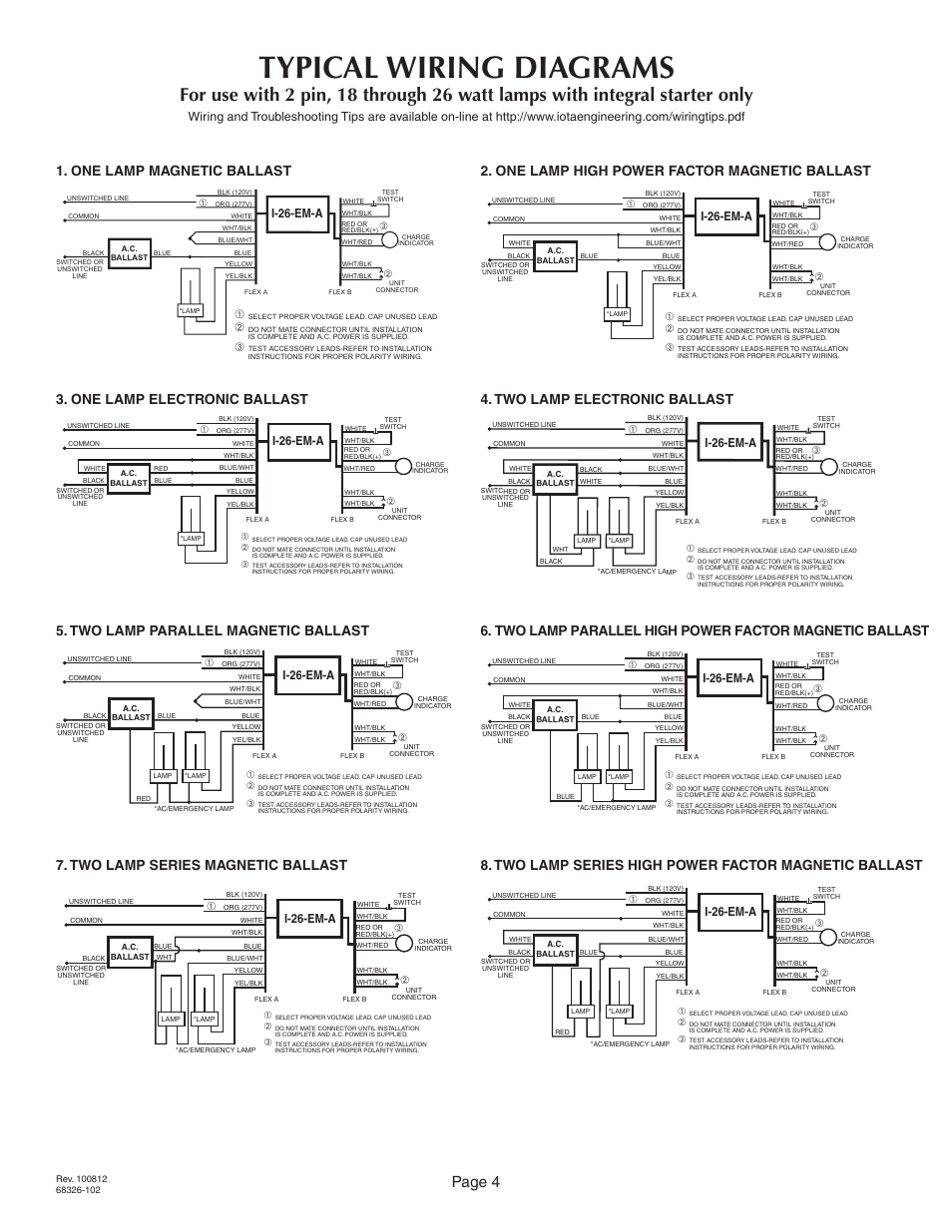 Typical wiring diagrams, Page 4, I-26-em-a | IOTA I-26-EM-A User Manual | Page 4 / 5