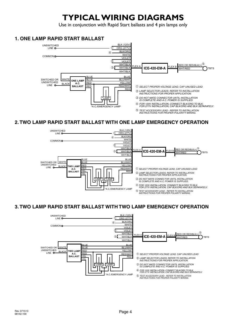 Typical wiring diagrams, Page 4, Ice-420-em-a | IOTA ICE-420-EM-A User Manual | Page 4 / 4