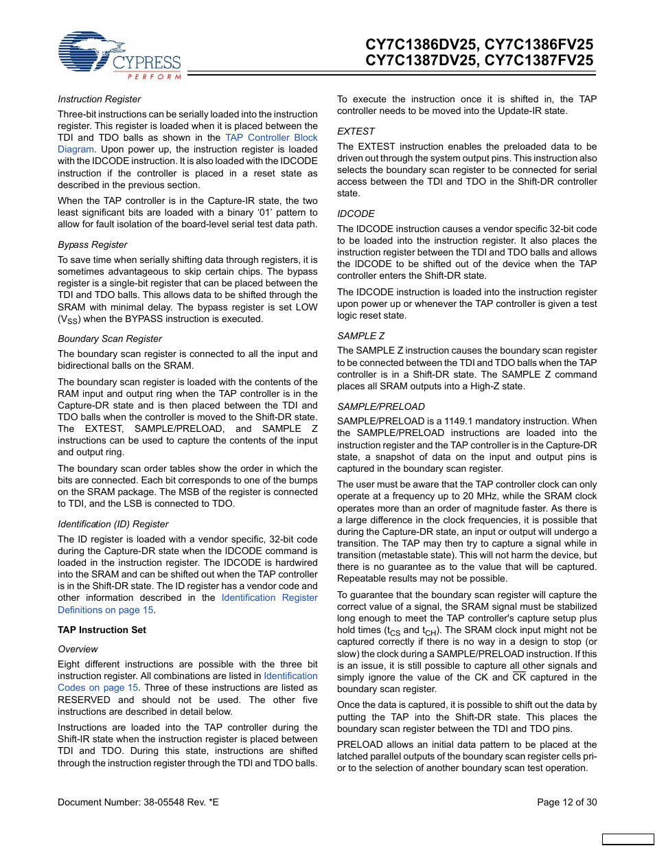 Cypress CY7C1387FV25 User Manual | Page 12 / 30