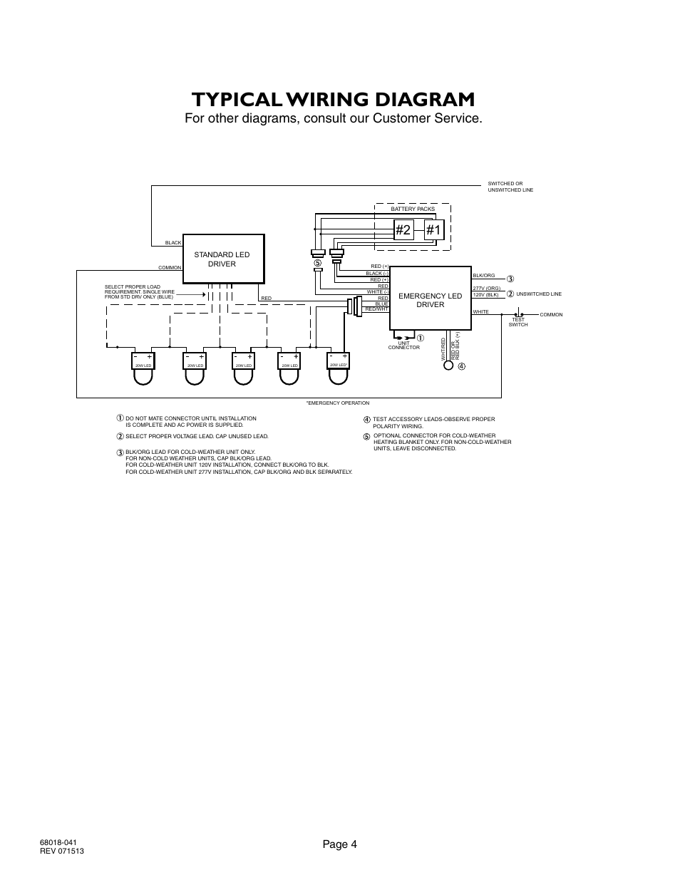 Typical wiring diagram, For other diagrams, consult our customer service, Page 4 | IOTA ILB-1826 User Manual | Page 4 / 4