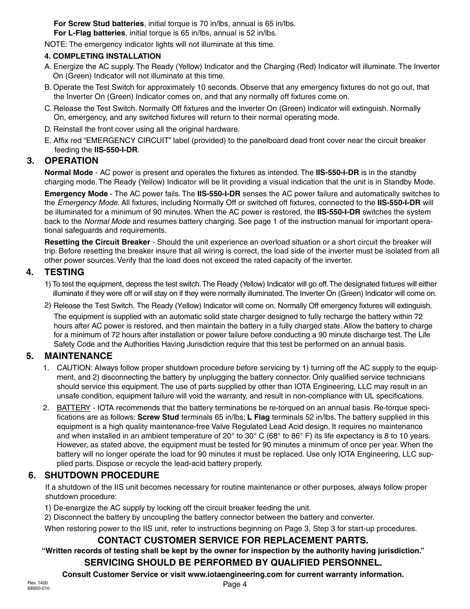 IOTA IIS-550-I-DR User Manual | Page 4 / 4