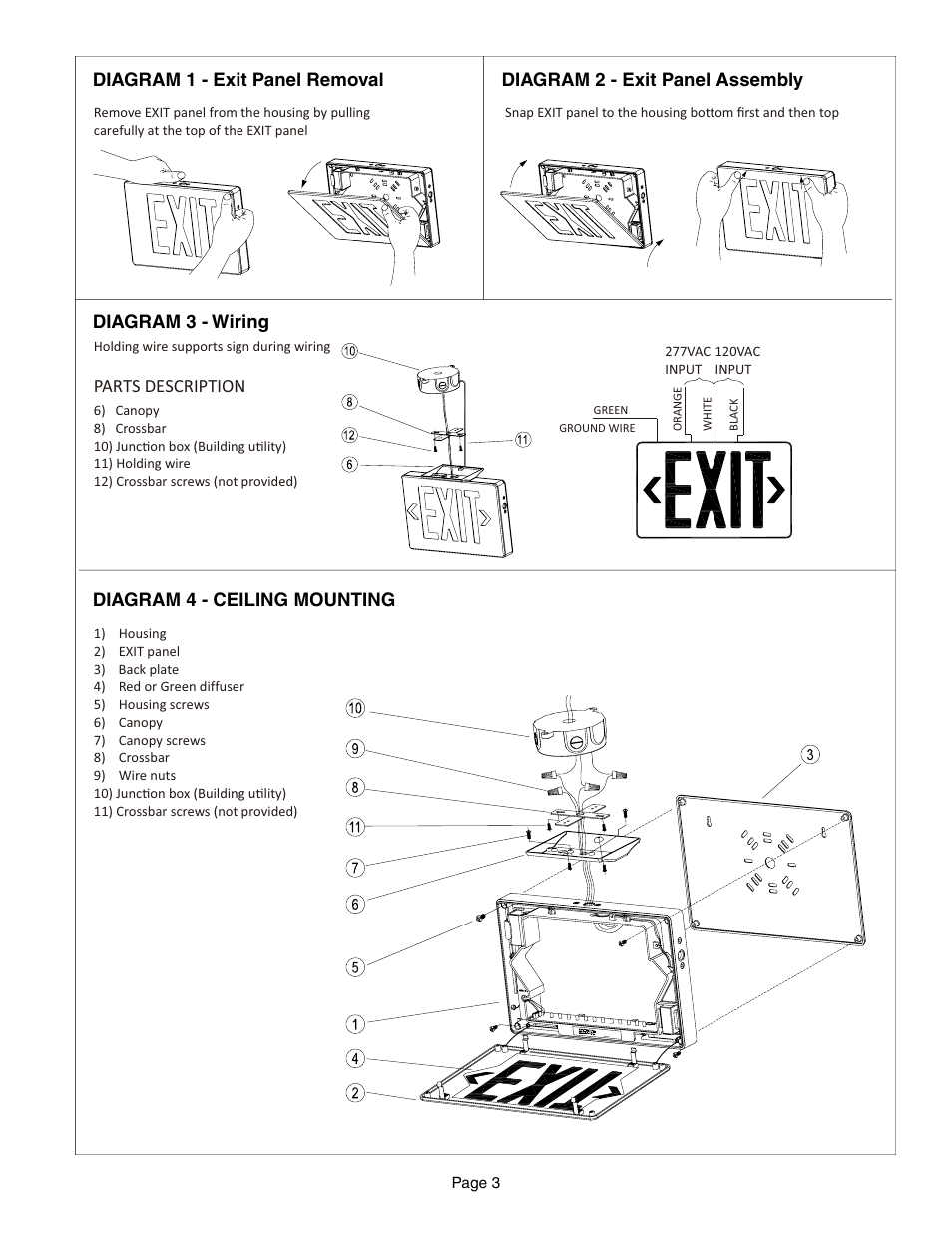 Parts description | IOTA CE Series User Manual | Page 3 / 4