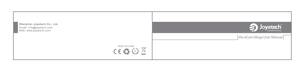 Joyetech Joye eCom Mega User Manual | 10 pages