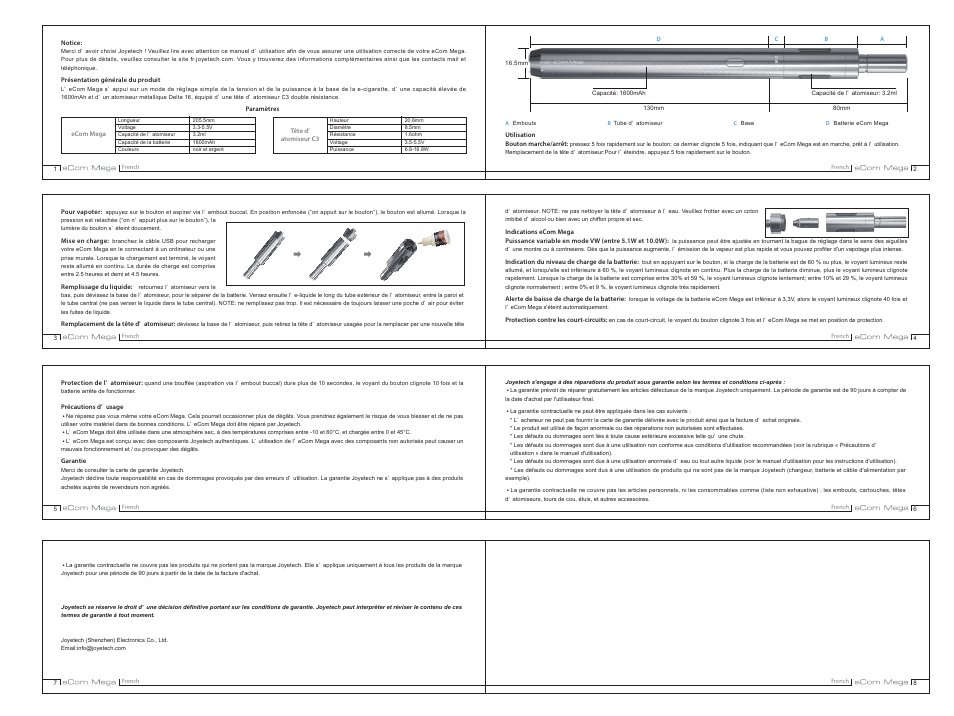 Joyetech Joye eCom Mega User Manual | Page 3 / 10