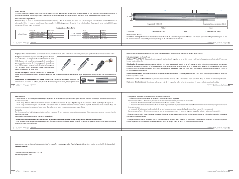 Joyetech Joye eCom Mega User Manual | Page 5 / 10