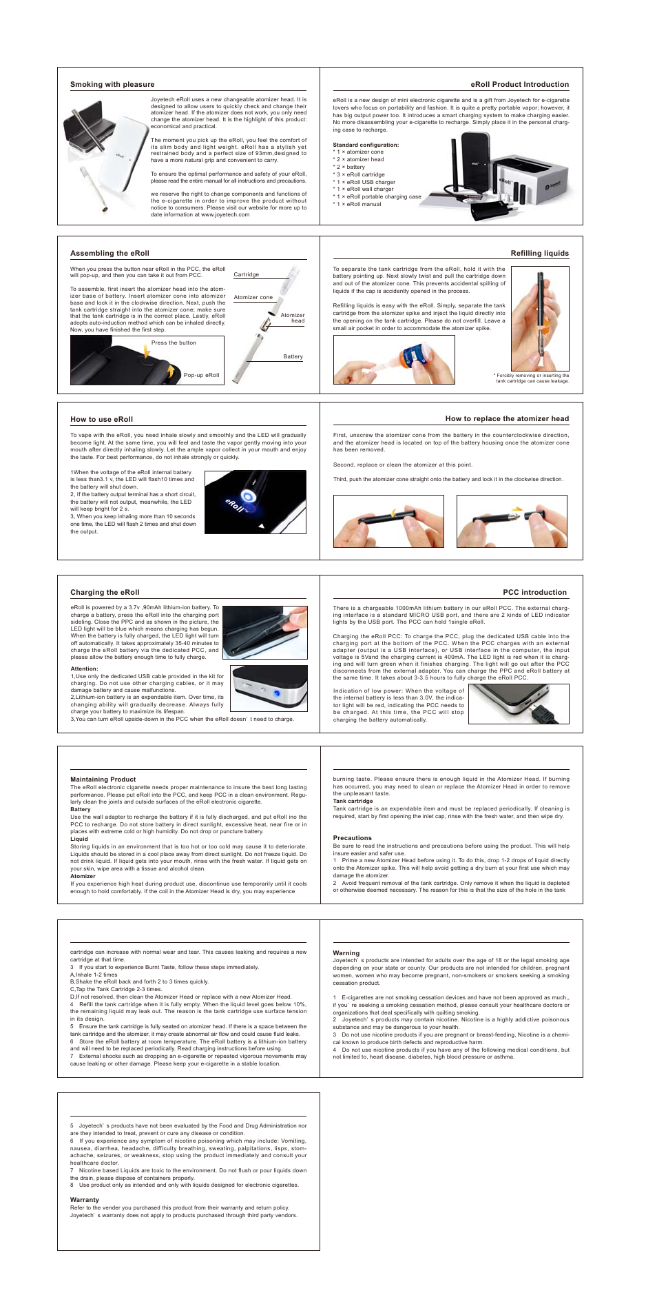 Joyetech eRoll User Manual | Page 2 / 9