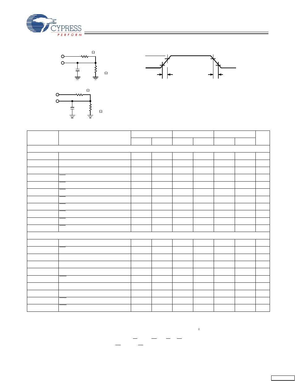 Ac test loads and waveforms, Switching characteristics | Cypress CY7C1018CV33 User Manual | Page 3 / 7