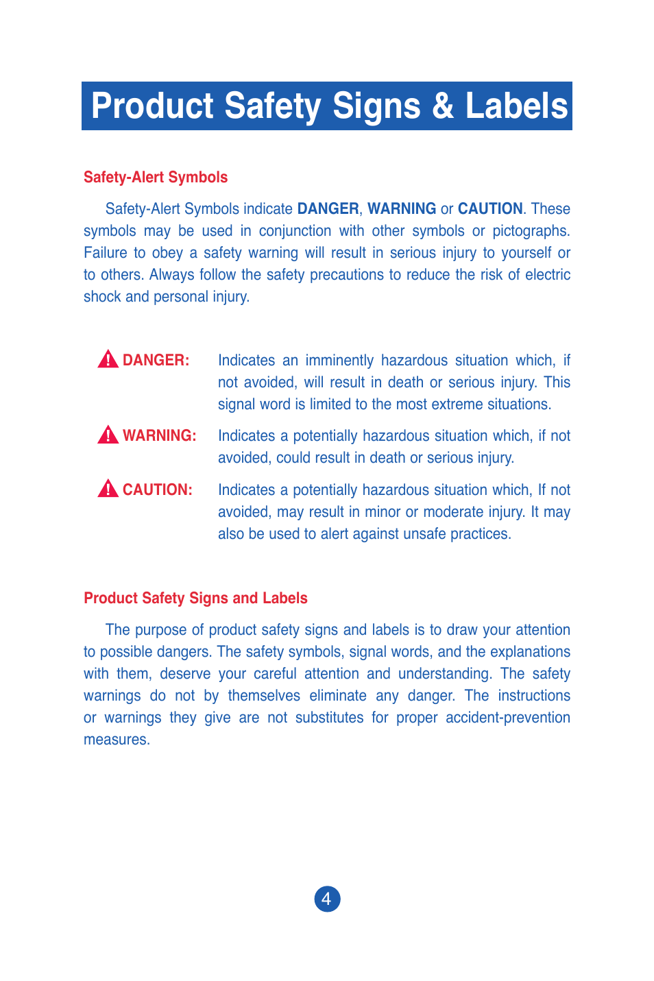 Product safety signs & labels | JUGS Sports SMALL-BALL Pitching Machine User Manual | Page 5 / 24