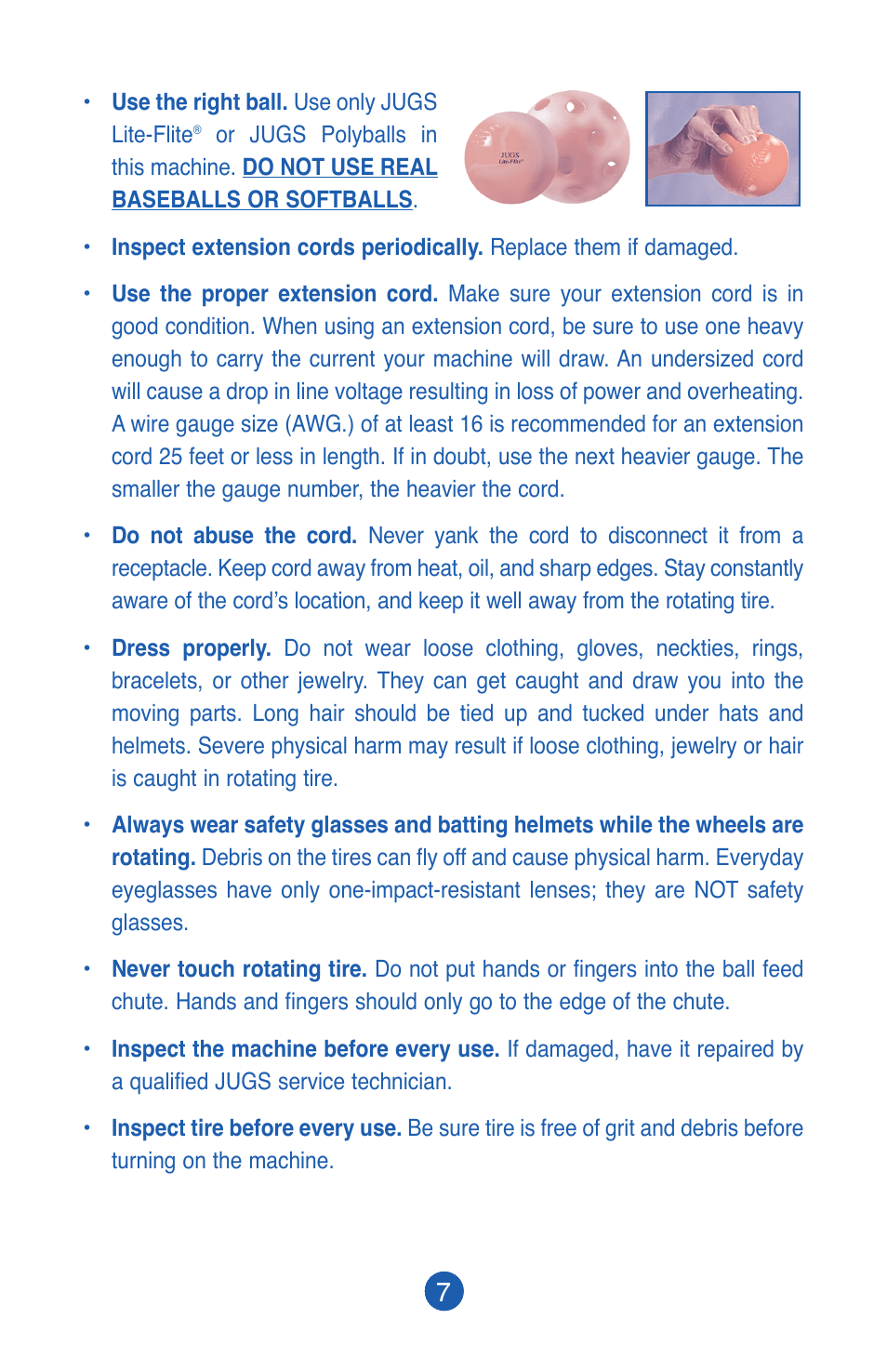 JUGS Sports Lite-Flite Machine User Manual | Page 8 / 24