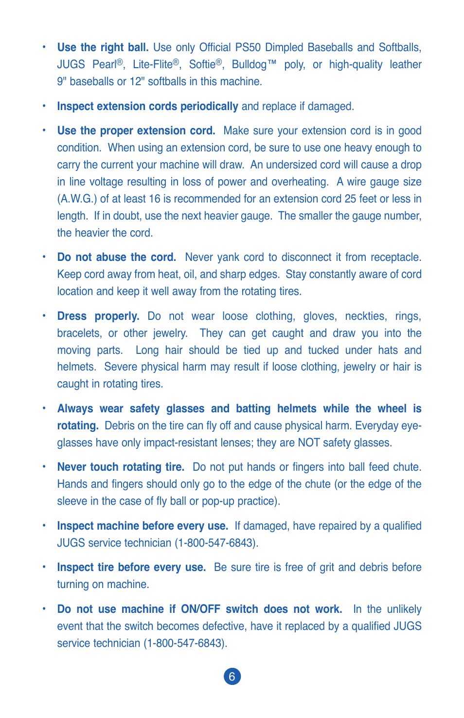 JUGS Sports PS50 Pitching Machine User Manual | Page 8 / 28