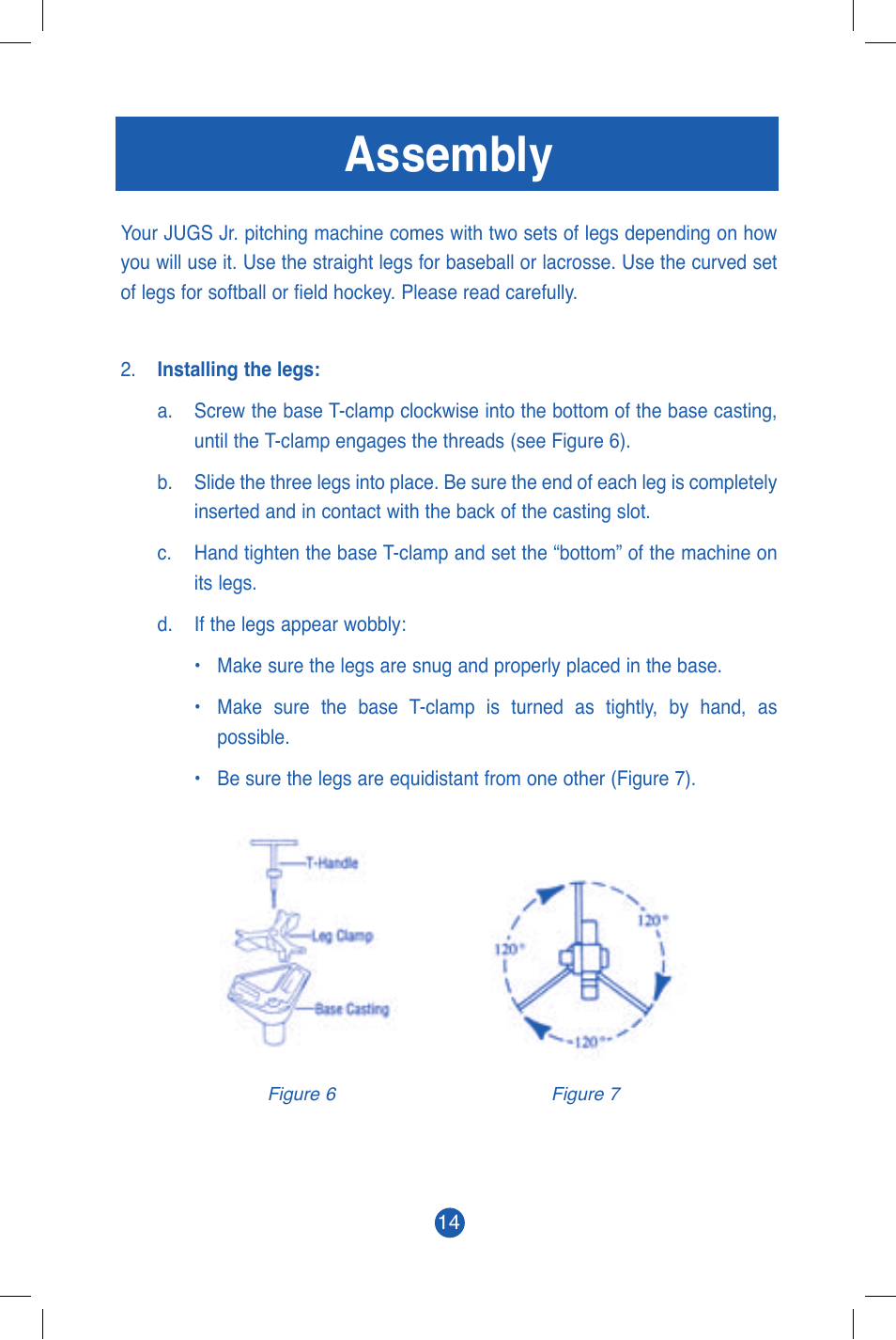 Assembly | JUGS Sports Jr. Baseball & Softball (1 wheel) Pitching Machine User Manual | Page 16 / 36