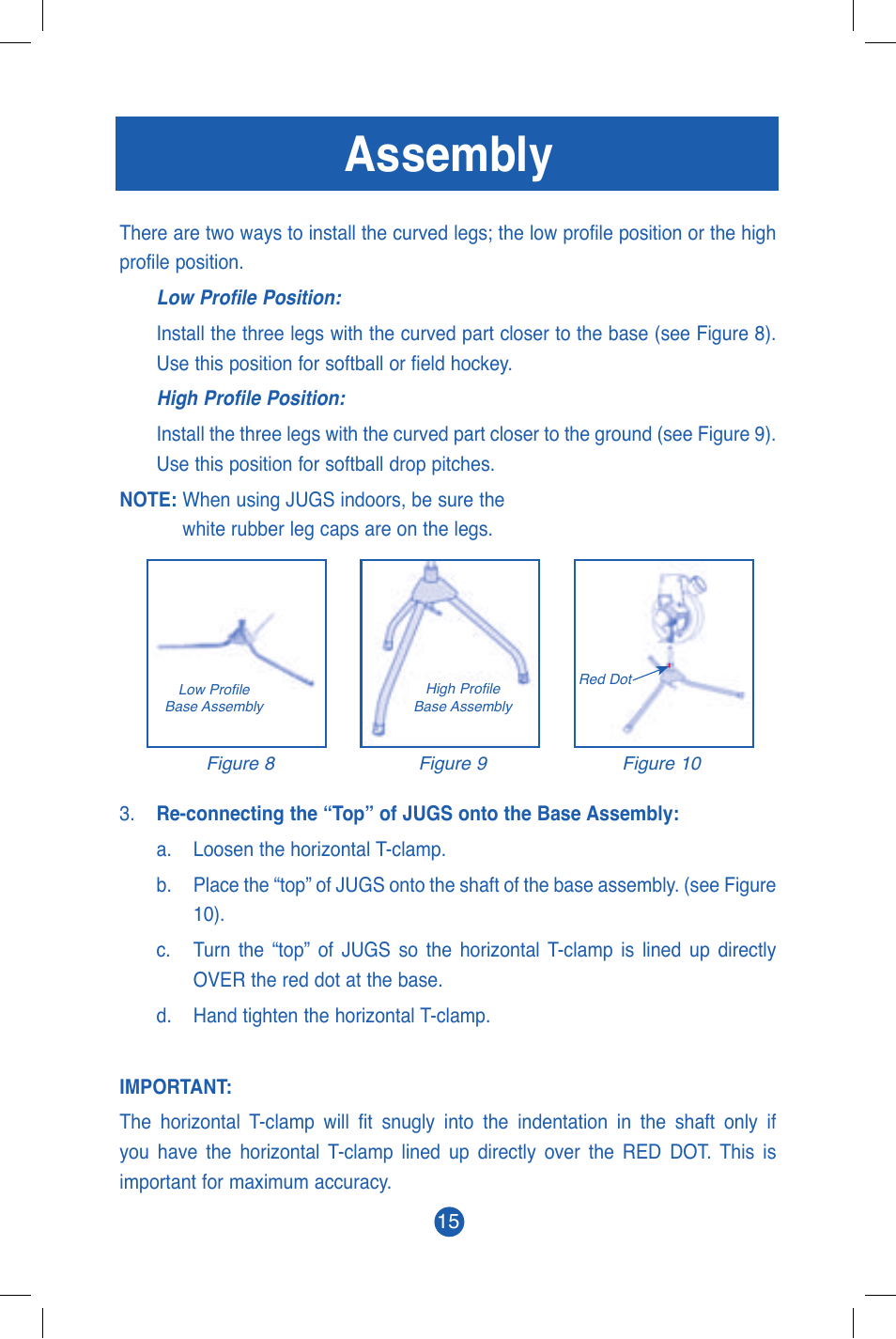 Assembly | JUGS Sports Jr. Baseball & Softball (1 wheel) Pitching Machine User Manual | Page 17 / 36