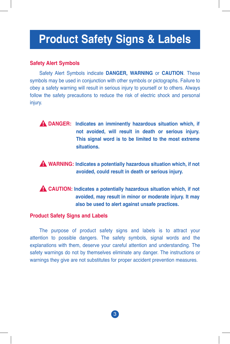 Product safety signs & labels | JUGS Sports Jr. Baseball & Softball (1 wheel) Pitching Machine User Manual | Page 5 / 36