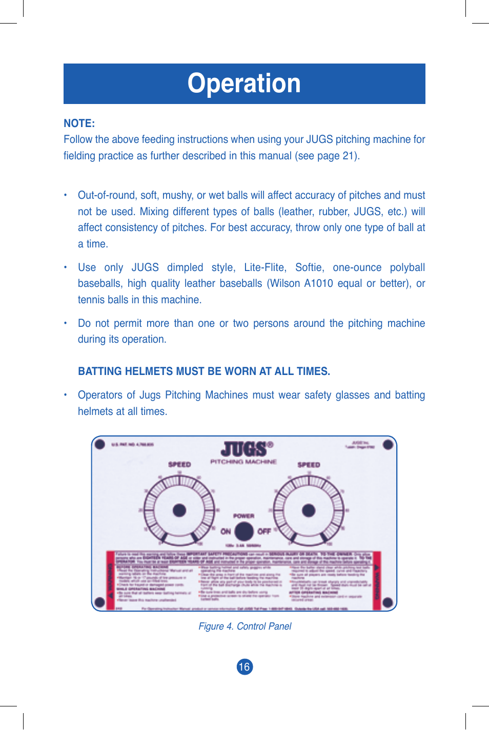 Operation | JUGS Sports Curveball (2 wheel) Pitching Machine User Manual | Page 18 / 32