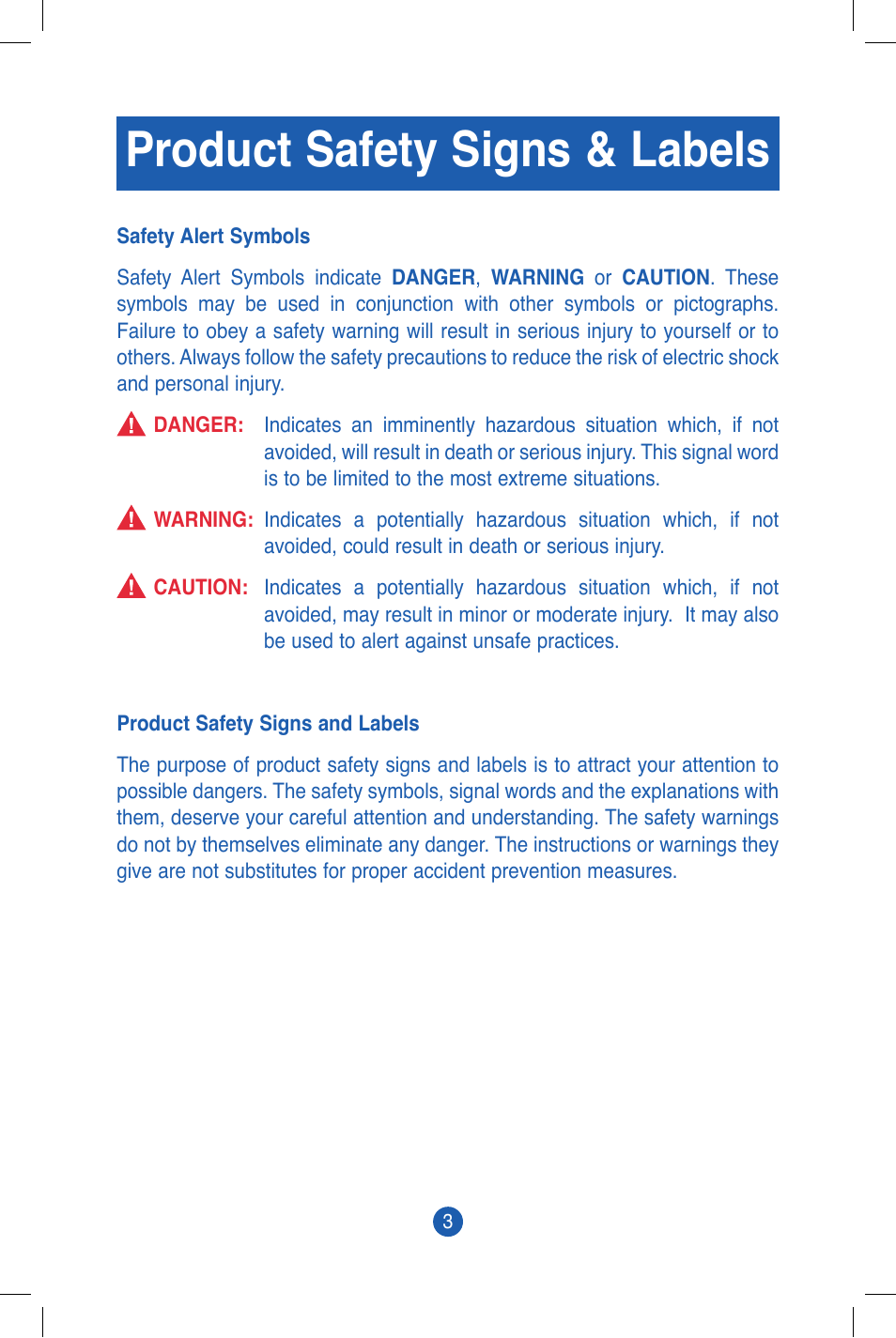 Product safety signs & labels | JUGS Sports Combo (2 wheel) Pitching Machine User Manual | Page 5 / 36